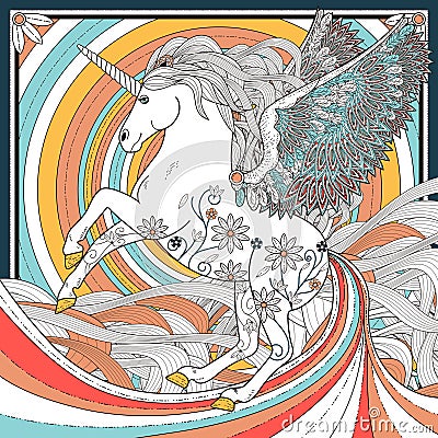 Fantastic unicorn Vector Illustration