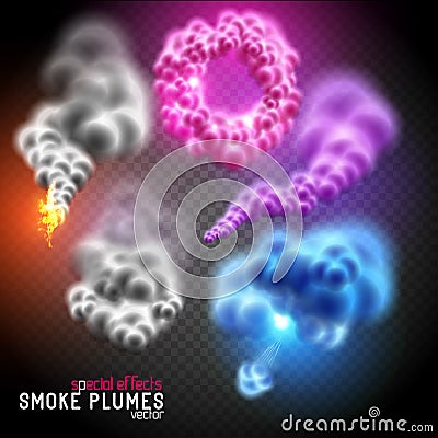 Fantastic Vector Smoke Flumes Vector Illustration