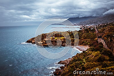 Fantastic view of the azure sea. Location island Sicily, region of Italy, Europe Stock Photo