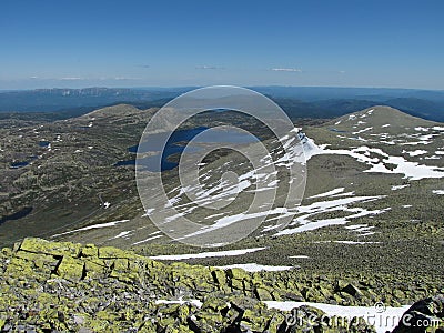 Fantastic views on the way to the top of Gaustatoppen, Telemark, Norway Stock Photo