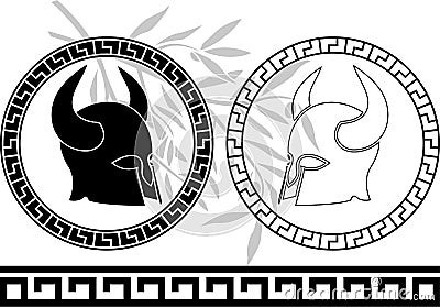 Fantasy ancient helmets Vector Illustration