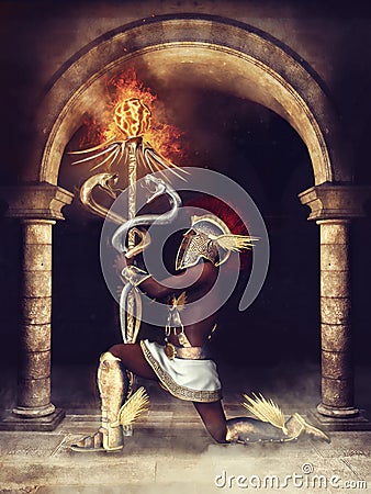 Fantasy ancient priest Stock Photo