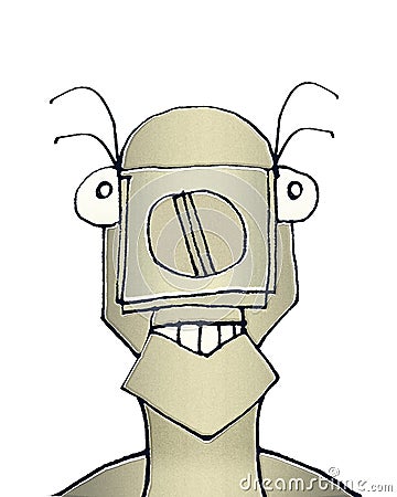 Fantasy Animal Robot with Funny Expression Cartoon Illustration