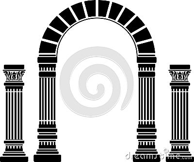 Fantasy arch and columns Vector Illustration