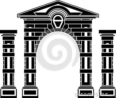 Fantasy arch and columns Vector Illustration