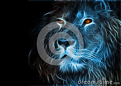 Fantasy art of a lion Stock Photo