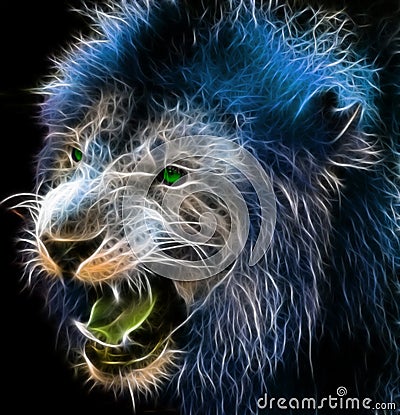 Fantasy art of a lion Stock Photo