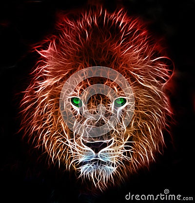 Fantasy art of a lion Stock Photo