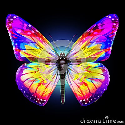 Fantasy Butterfly Cartoon Illustration