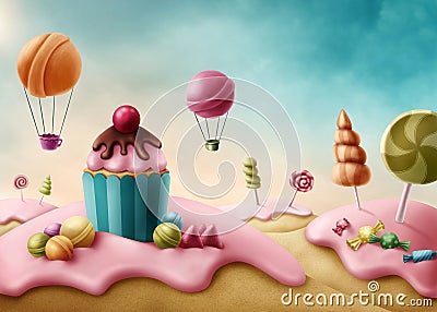 Fantasy candyland Stock Photo