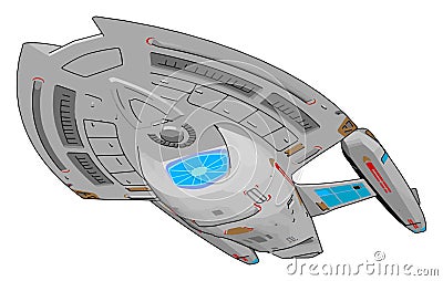 Fantasy cargo spaceship vector illustration Vector Illustration
