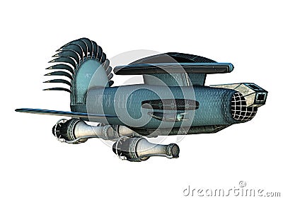 Fantasy Cargo Starship Stock Photo