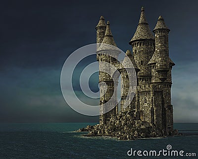 Fantasy castle Cartoon Illustration