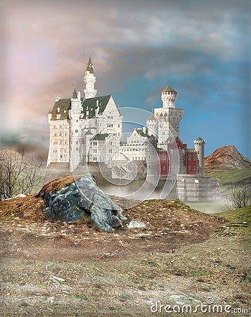 Fantasy Castle at Dawn Stock Photo