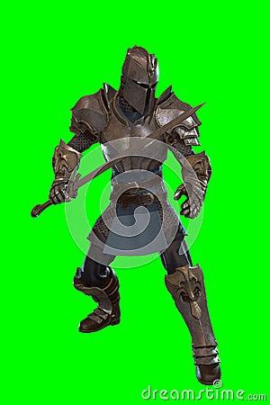 Fantasy character knight with sword 3d Stock Photo