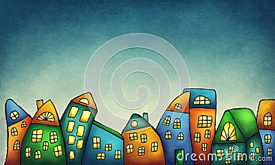 Fantasy colorful houses Stock Photo