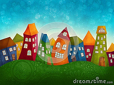 Fantasy colorful houses Stock Photo