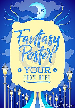 Fantasy conceptual poster template, vector illustration design. Vector Illustration