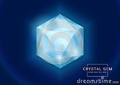 Fantasy crystal jewelry gems, polygon shape stone for game asset Vector Illustration