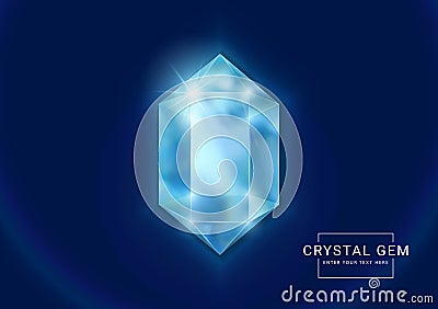 Fantasy crystal jewelry gems, polygon shape stone for game asset Vector Illustration