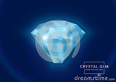 Fantasy crystal jewelry gems, polygon shape stone for game asset Vector Illustration