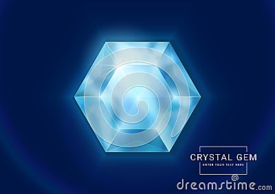 Fantasy crystal jewelry gems, polygon shape stone for game asset Vector Illustration