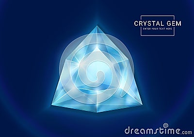 Fantasy crystal jewelry gems, polygon shape stone for game asset Vector Illustration