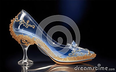 Fantasy crystal shoe heel slipper Stock Photo