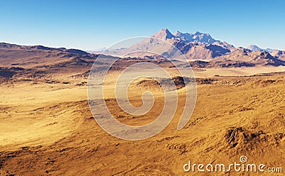 Fantasy desert landscape Cartoon Illustration