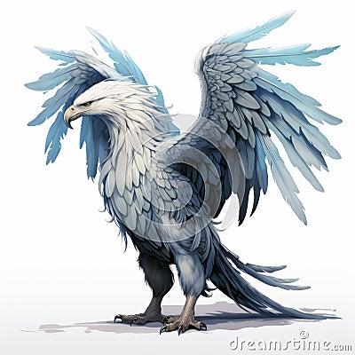 Fantasy Eagle Illustration In The Last Unicorn Style Cartoon Illustration