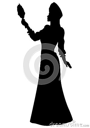 Fantasy fabled princess silhouette Stock Photo