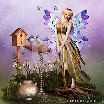 Fantasy Fairy Digital Painting Stock Photo