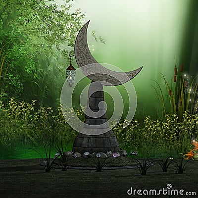 Fantasy fairytale background Cartoon Illustration