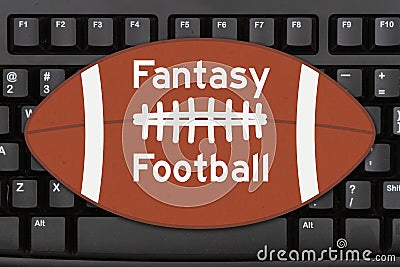 Fantasy Football message on a black keyboard Stock Photo