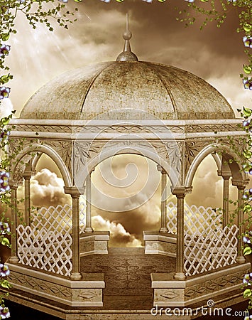 Fantasy gazebo with vines Stock Photo