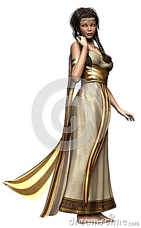 Fantasy girl in a Greek dress Stock Photo