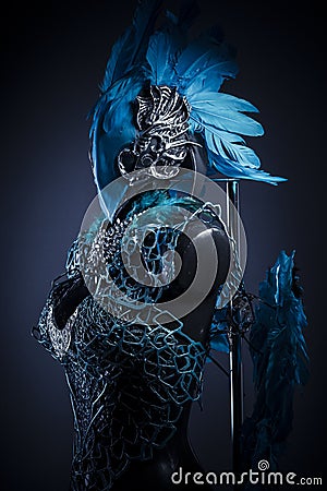 Fantasy, Handmade styling of a bird or mythological figure with Stock Photo