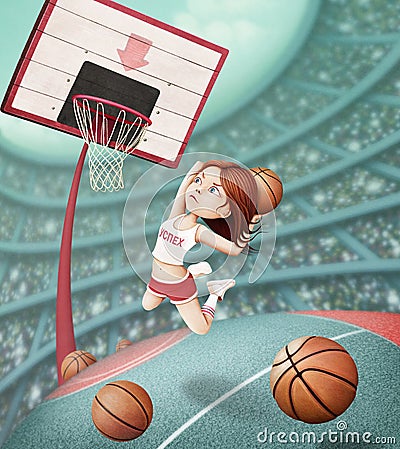 Basketball basket Cartoon Illustration