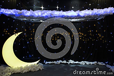 Fantasy indoors stage decorate Stock Photo