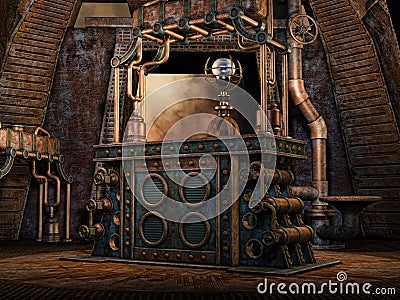 Fantasy iron altar Stock Photo