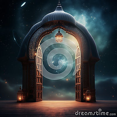 Fantasy islamic arch Stock Photo