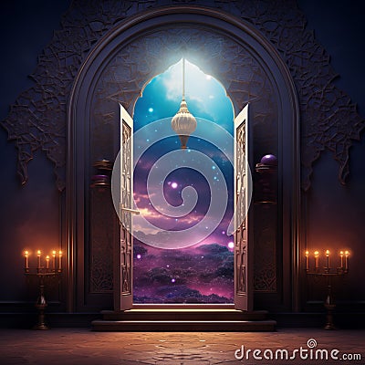 Fantasy islamic arch Stock Photo