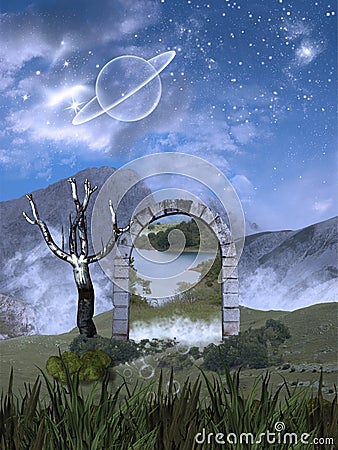 Fantasy landscape Stock Photo