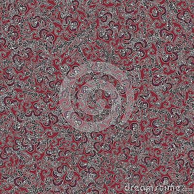 Fantasy linear art dragon drawing motif random pattern Stock Photo