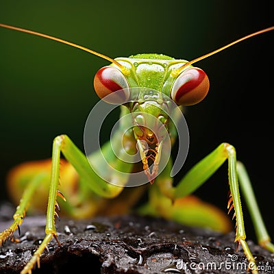 Fantasy macrophotography of a mantis Stock Photo