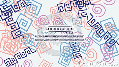 Fantasy messy doodle geometric shapes background. Abstract card Vector Illustration