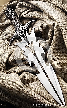 Fantasy metal dagger Stock Photo