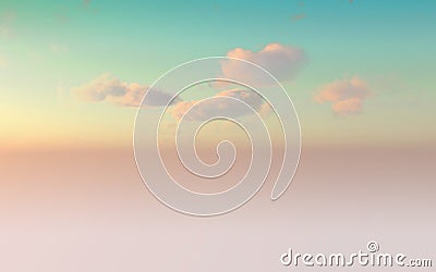 Fantasy minimal cloud in surreal infinite world and minimalism pastel cyan sky in twilight morning Stock Photo