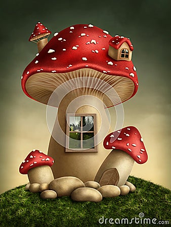 Fantasy mushroom house Stock Photo