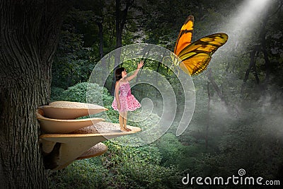 Fantasy Nature, Peace, Love, Hope, Spiritual Rebirth Stock Photo